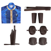 Fallout Lucy Cosplay Vault Suit Female 33 Fallout Vault Costumes Vault Dweller Jumpsuit with Accessories(Simply Version))